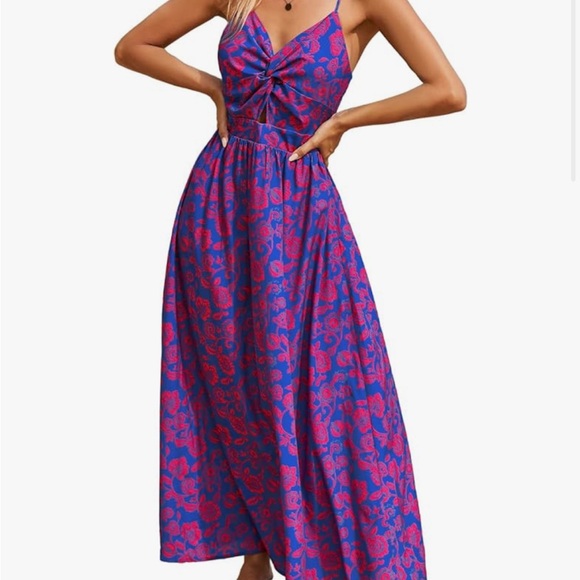 CUPSHE Women's Maxi Dress Sleeveless Cutout Long Dress Summer Formal Dress - Picture 1 of 6